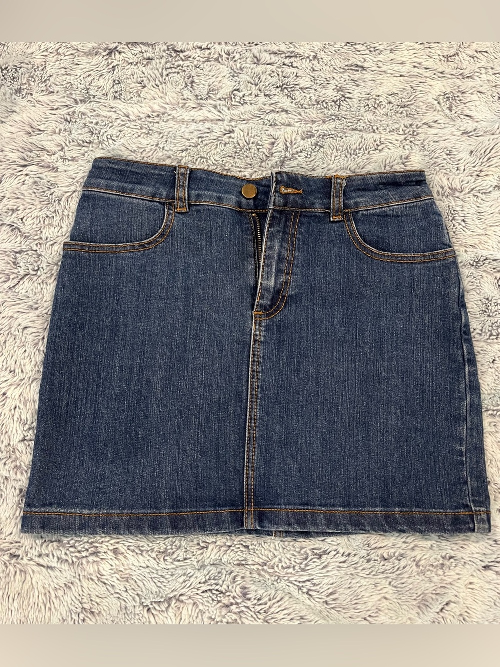 Dark Blue Denim Mini Skirt